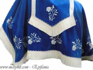 coatings , blue , church, embroidery, velvet tablecloth, tablecloth altar , clothes, towel , roses