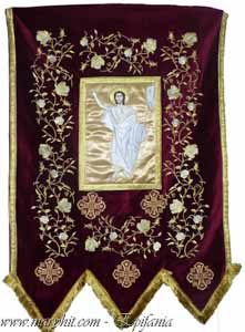 acoperaminte, biserica, broderie, catifea, cruci, flori, grena, icoana, Iisus Hristos, imbracaminte, inviere, paste, prapuri